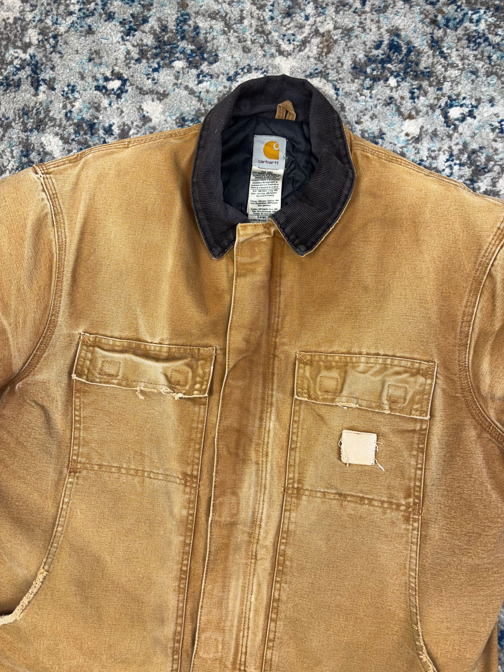 Vintage Carhartt Quilted Lined Canvas Workwear Arctic Jacket C29 BRN Size Large