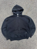 Vintage Russell Athletics Black Full Zip Hooded Sweatshirt Size Large