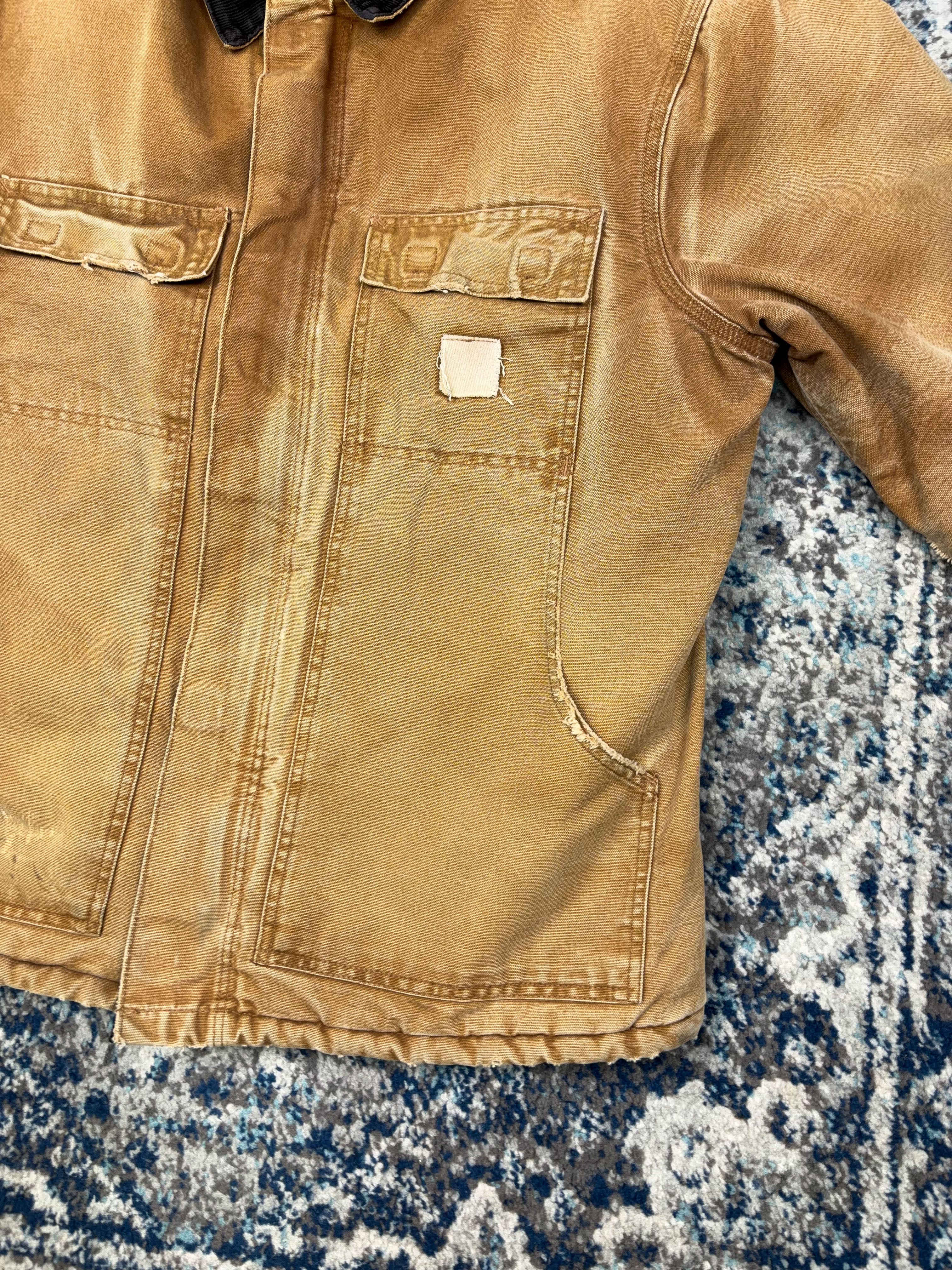 Vintage Carhartt Quilted Lined Canvas Workwear Arctic Jacket C29 BRN Size Large