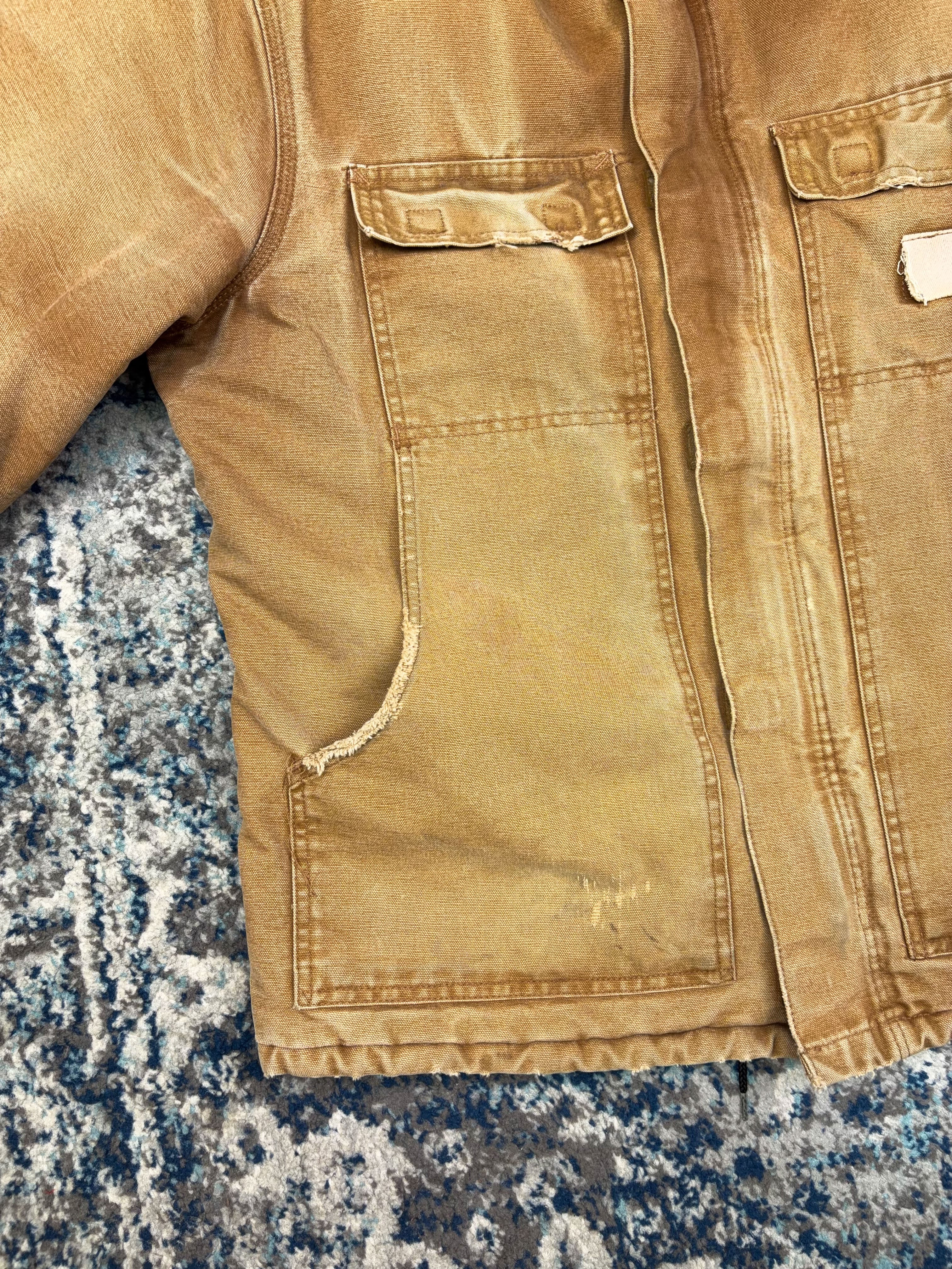 Vintage Carhartt Quilted Lined Canvas Workwear Arctic Jacket C29 BRN Size Large