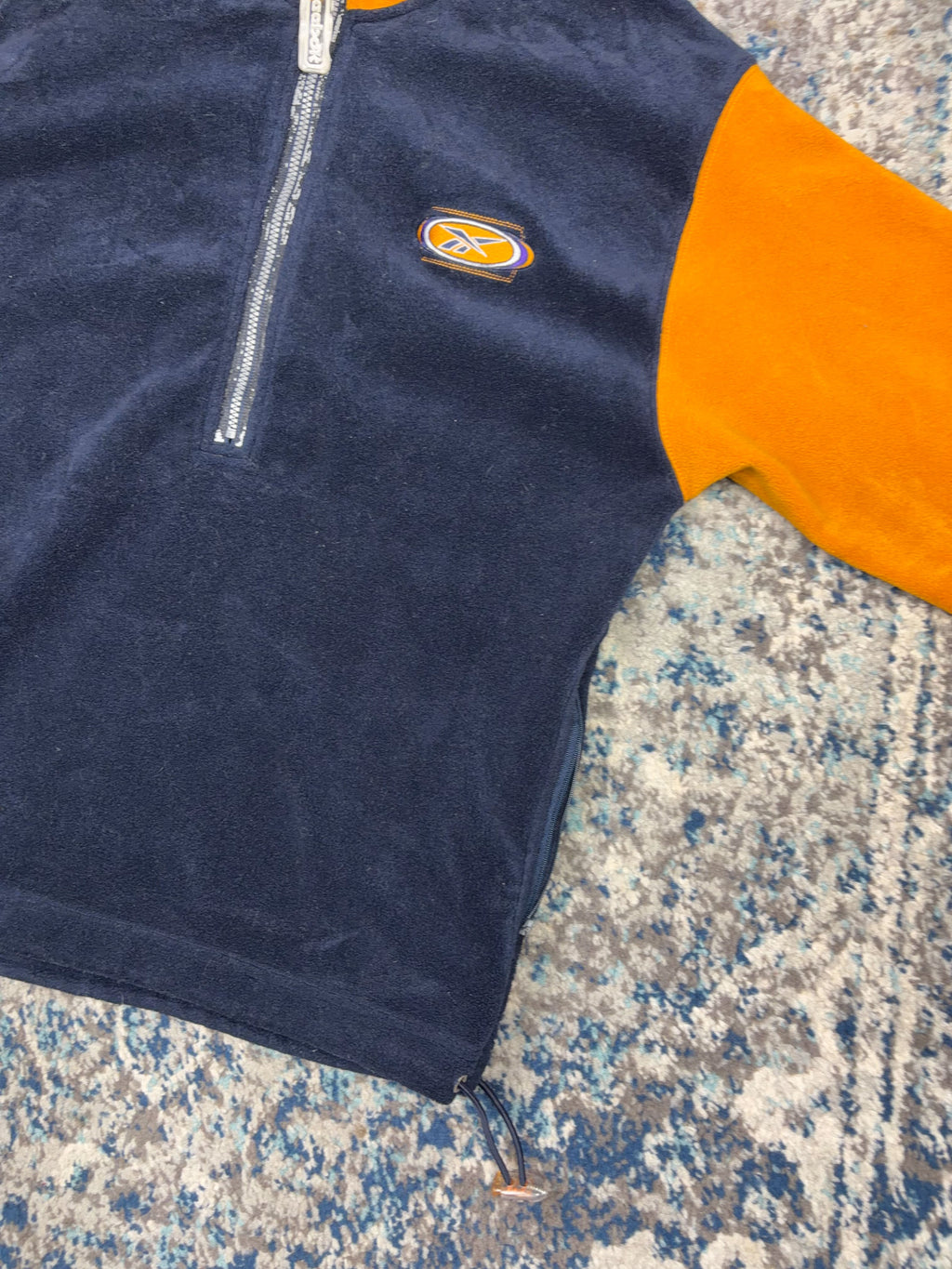 Vintage Reebok Embroidered Logo 1/2 Zip Pullover Fleece Sweatshirt Size Medium