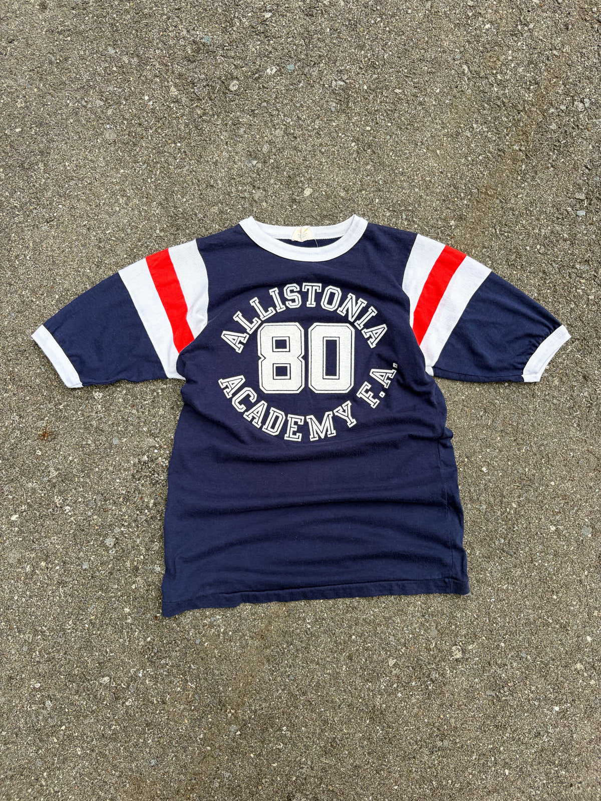 Vintage 80s/90s Allistonia Academy F.A. NCAA T-Shirt Style Jersey Size Small