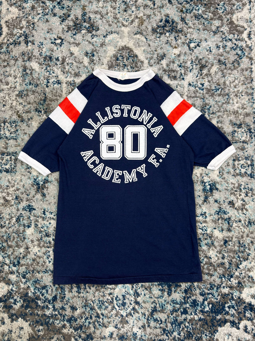 Vintage 80s/90s Allistonia Academy F.A. NCAA T-Shirt Style Jersey Size Small