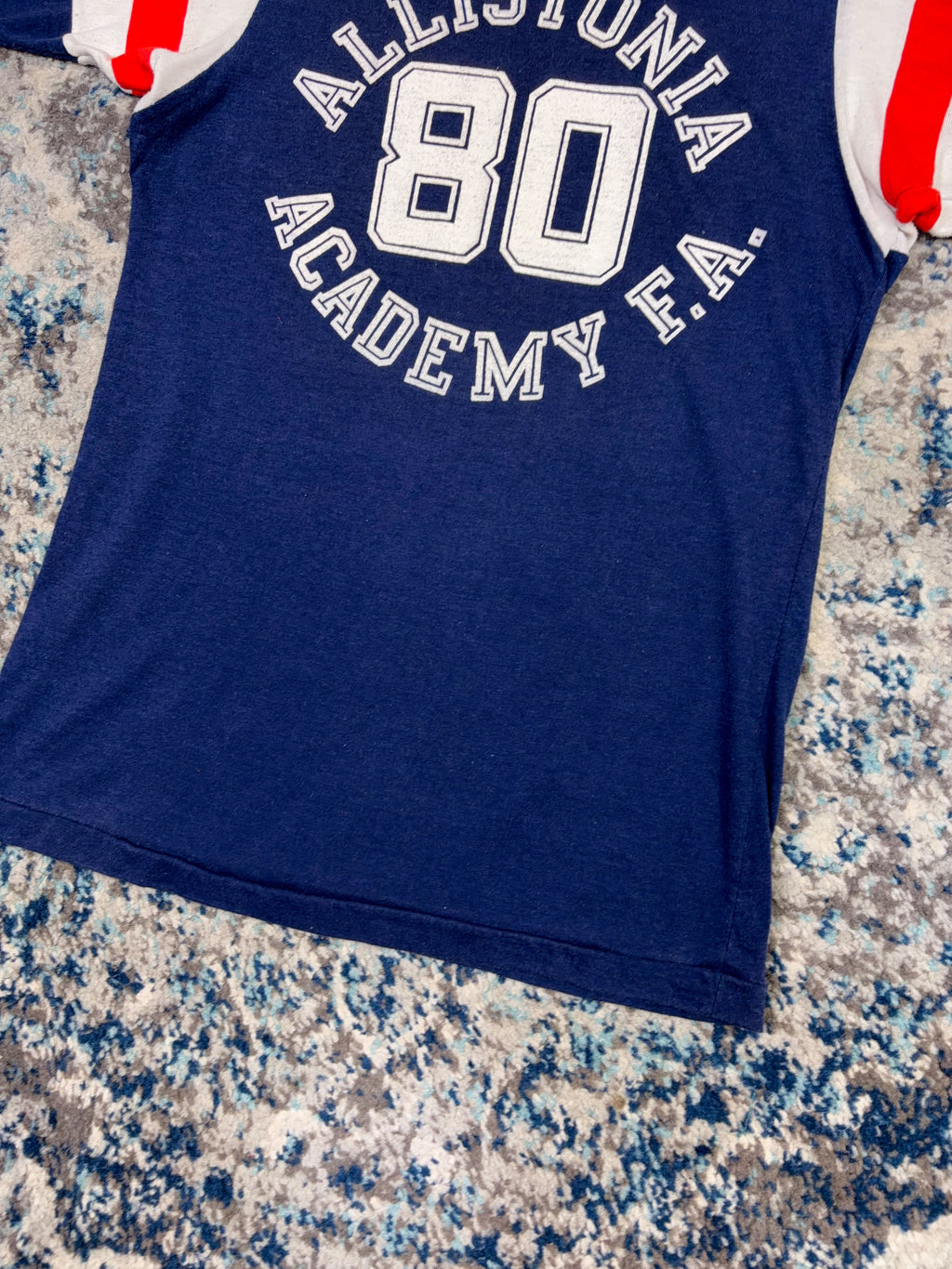 Vintage 80s/90s Allistonia Academy F.A. NCAA T-Shirt Style Jersey Size Small