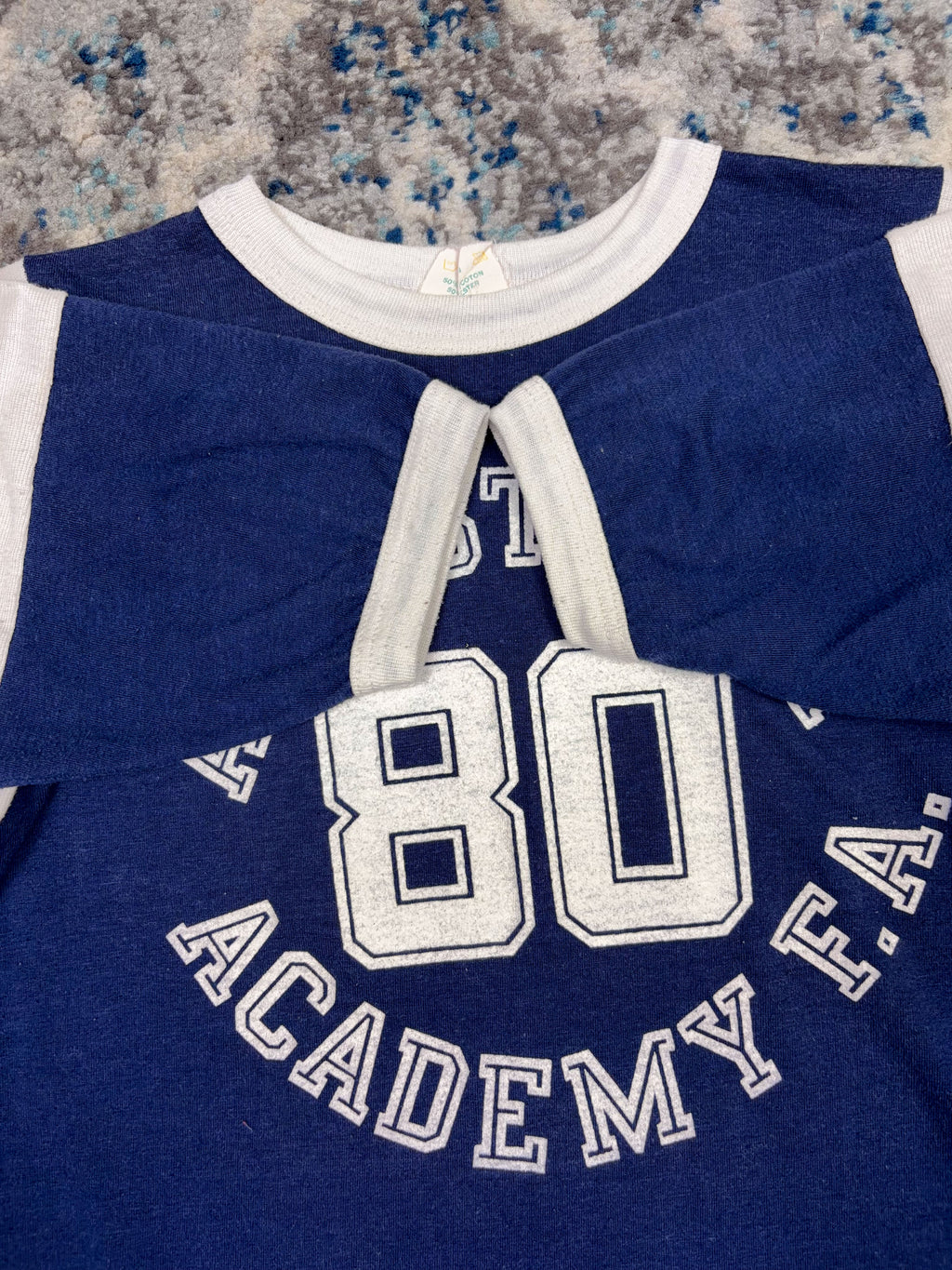 Vintage 80s/90s Allistonia Academy F.A. NCAA T-Shirt Style Jersey Size Small