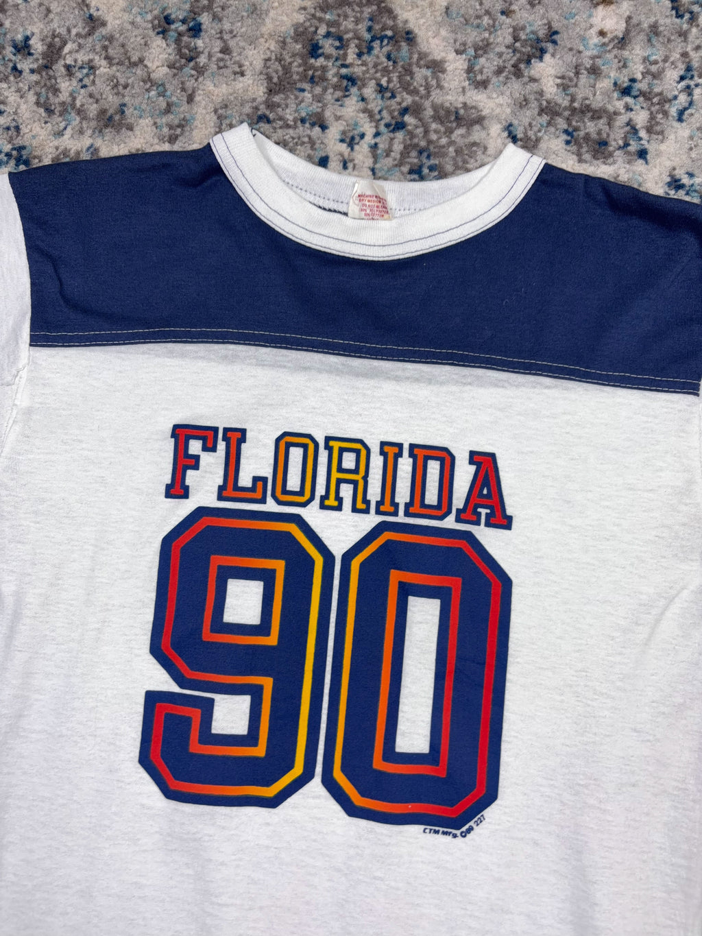 Vintage 1990 Florida Destination Graphic T-Shirt Style Football Jersey Size Medium