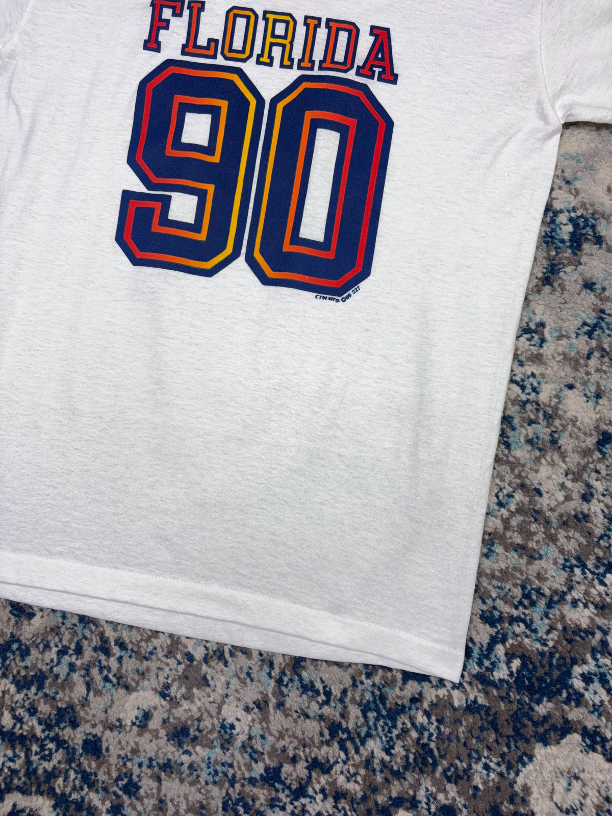 Vintage 1990 Florida Destination Graphic T-Shirt Style Football Jersey Size Medium