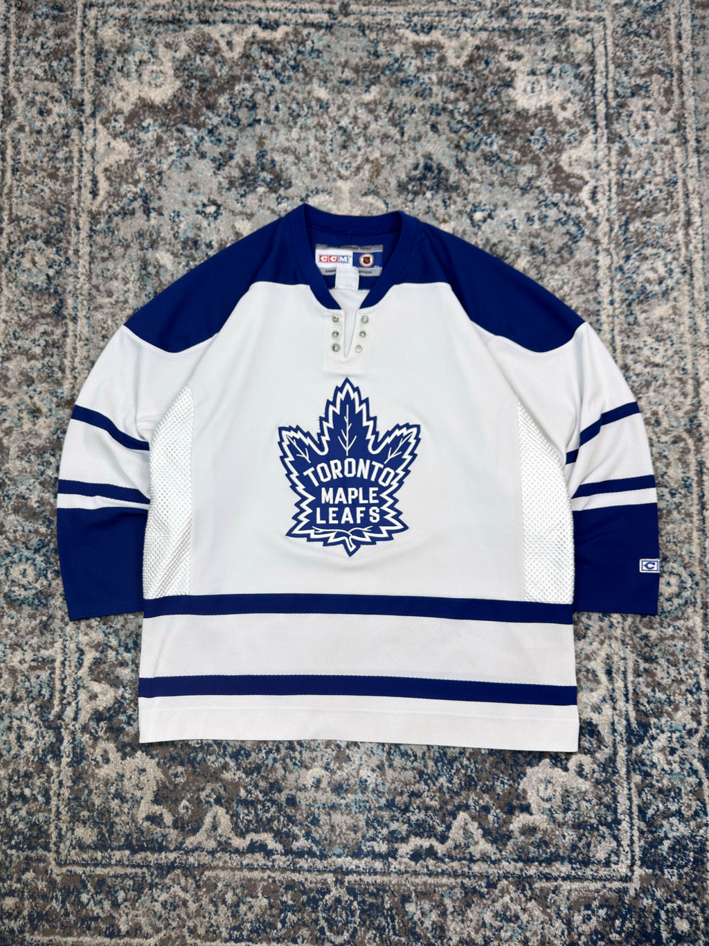 Vintage Toronto Maple Leafs NHL Stitched Logo CCM Away Hockey Jersey Size XL