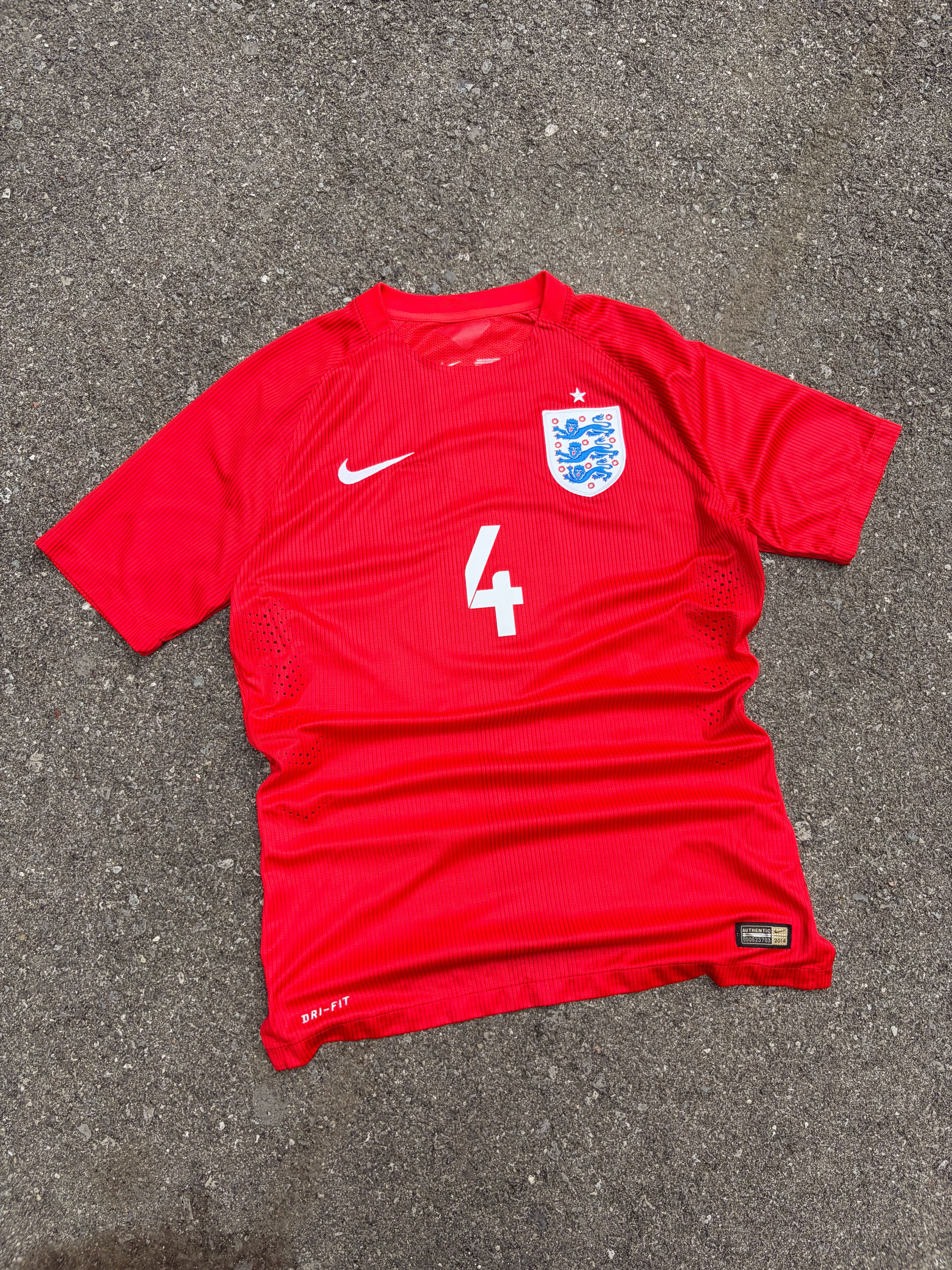 2014-15 Steven Gerrard #4 England FC Away Nike Lion Crest Football Jersey Size Medium
