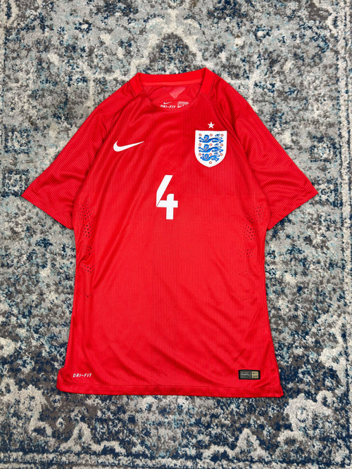 2014-15 Steven Gerrard #4 England FC Away Nike Lion Crest Football Jersey Size Medium