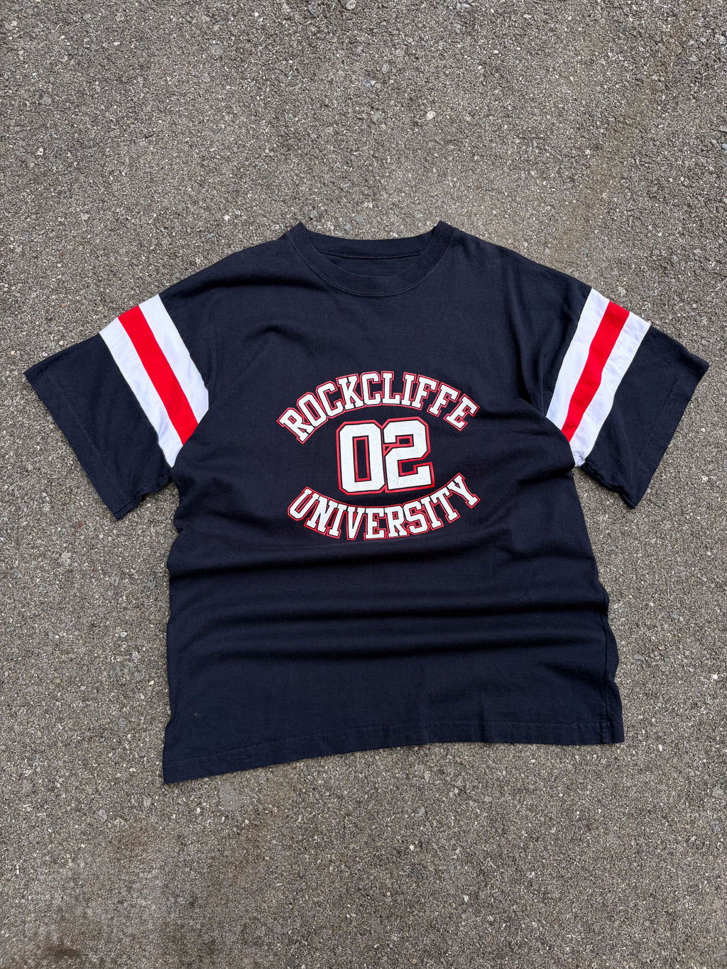 Vintage 80s/90s #02 Rockcliffe University NCAA T-Shirt Style Football Jersey Size Large