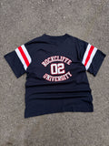 Vintage 80s/90s #02 Rockcliffe University NCAA T-Shirt Style Football Jersey Size Large