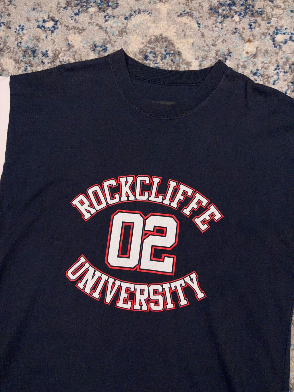 Vintage 80s/90s #02 Rockcliffe University NCAA T-Shirt Style Football Jersey Size Large