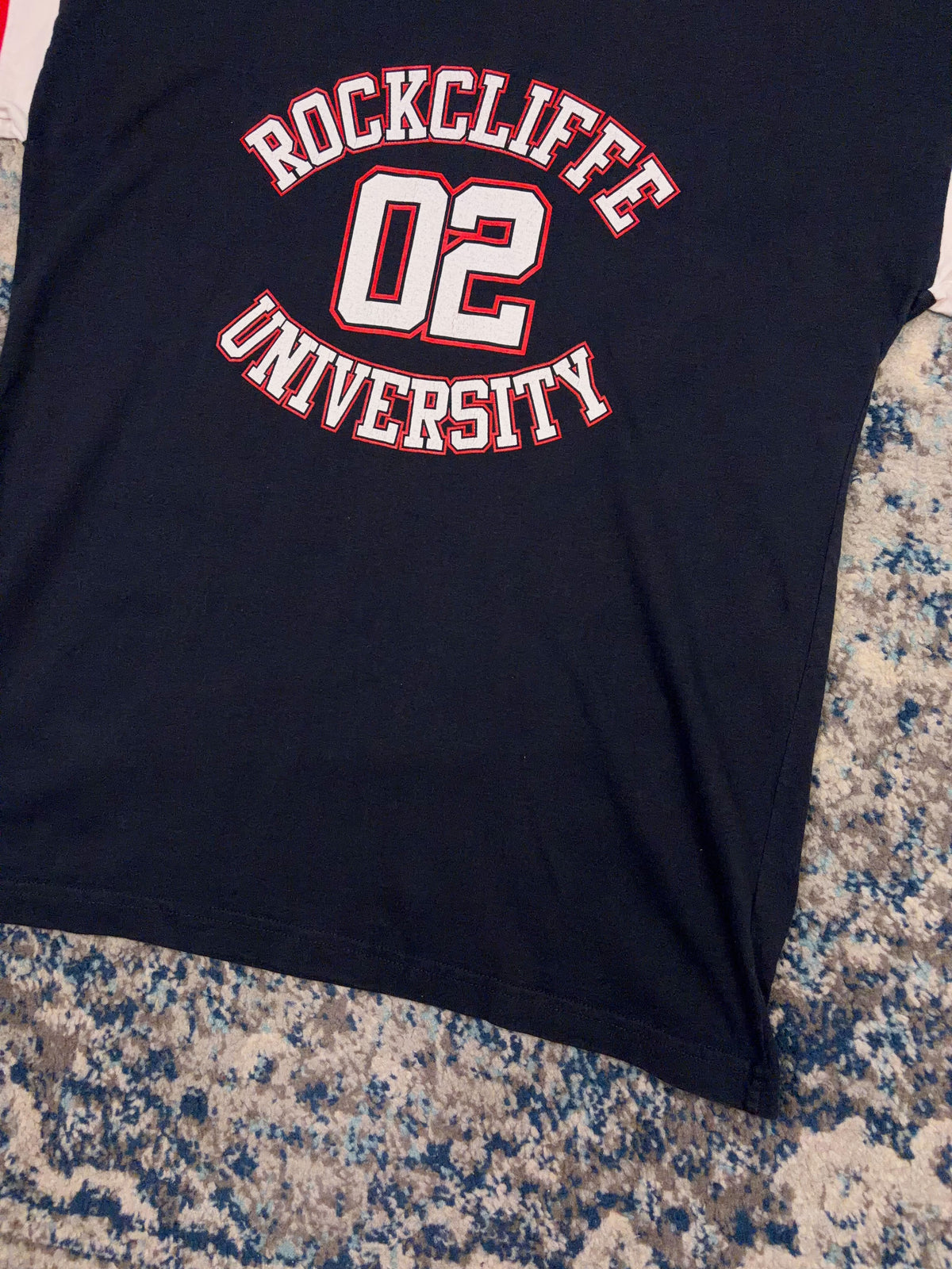 Vintage 80s/90s #02 Rockcliffe University NCAA T-Shirt Style Football Jersey Size Large