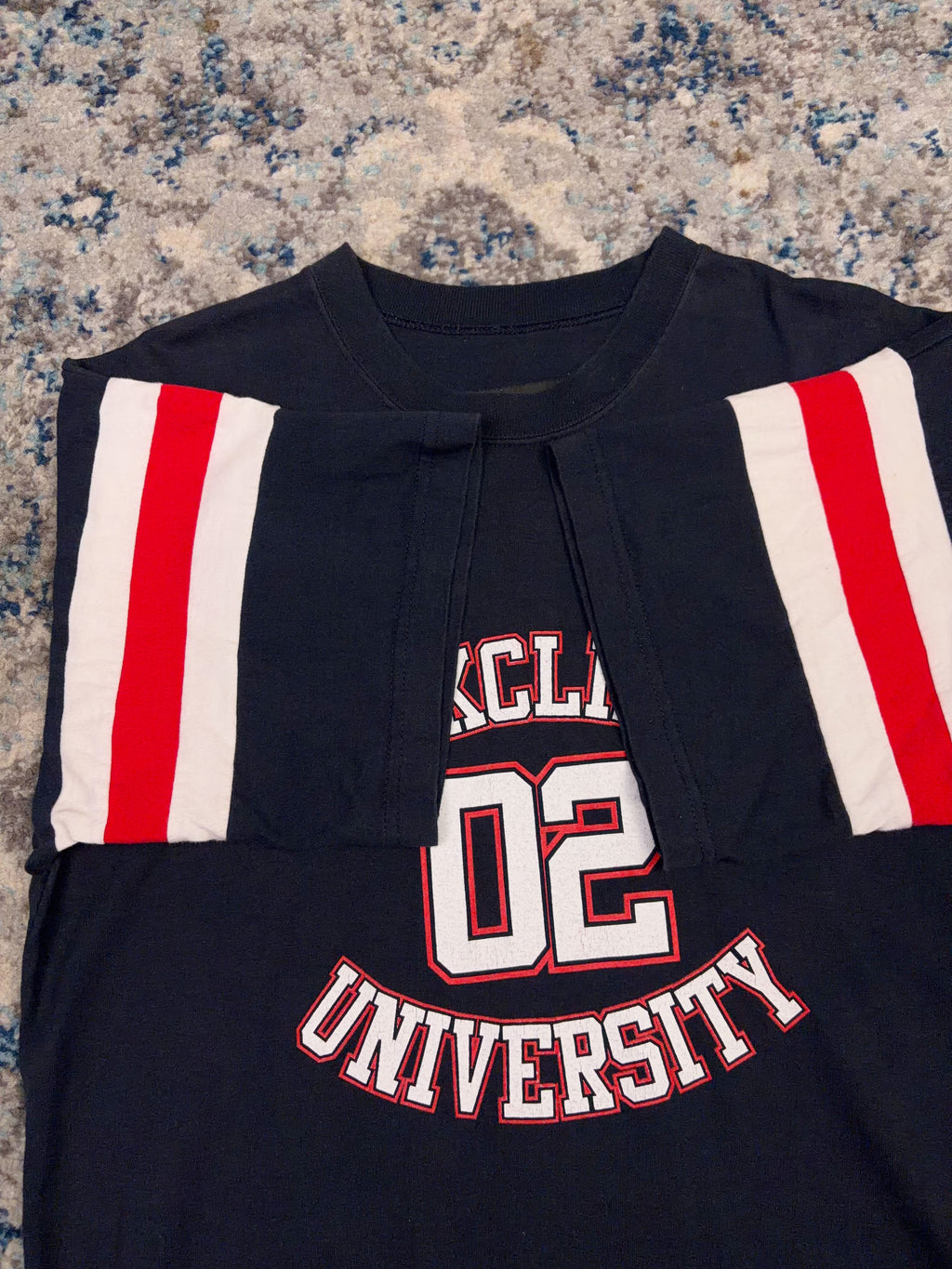 Vintage 80s/90s #02 Rockcliffe University NCAA T-Shirt Style Football Jersey Size Large