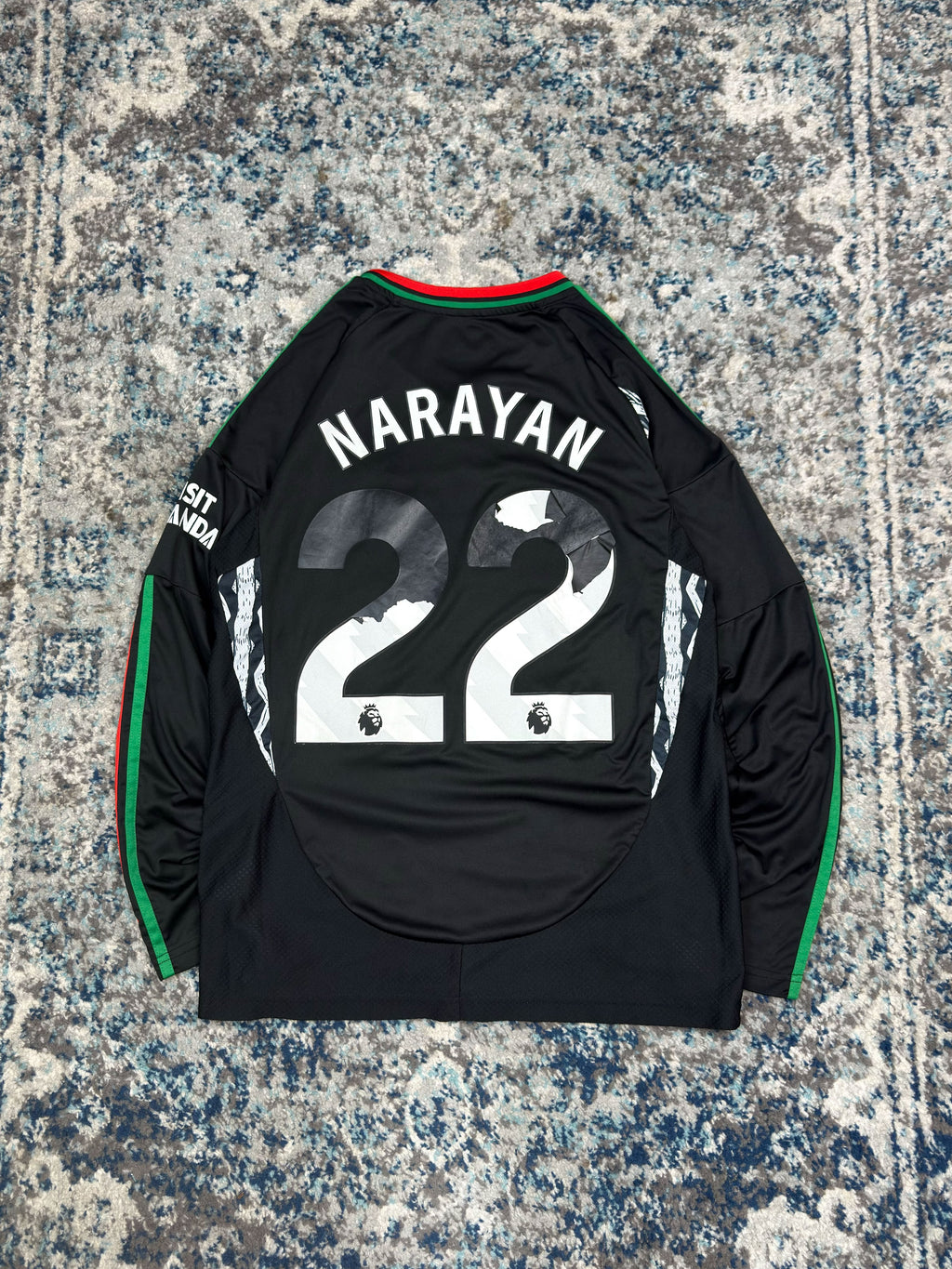 2024-25 Arsenal FC #22 Narayan Adidas Away Long Sleeve Soccer Jersey Size Medium