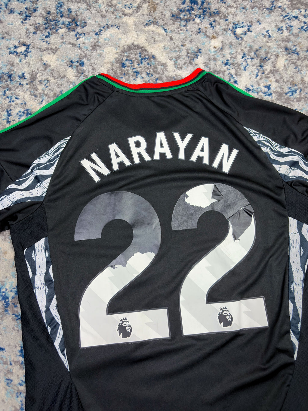 2024-25 Arsenal FC #22 Narayan Adidas Away Long Sleeve Soccer Jersey Size Medium