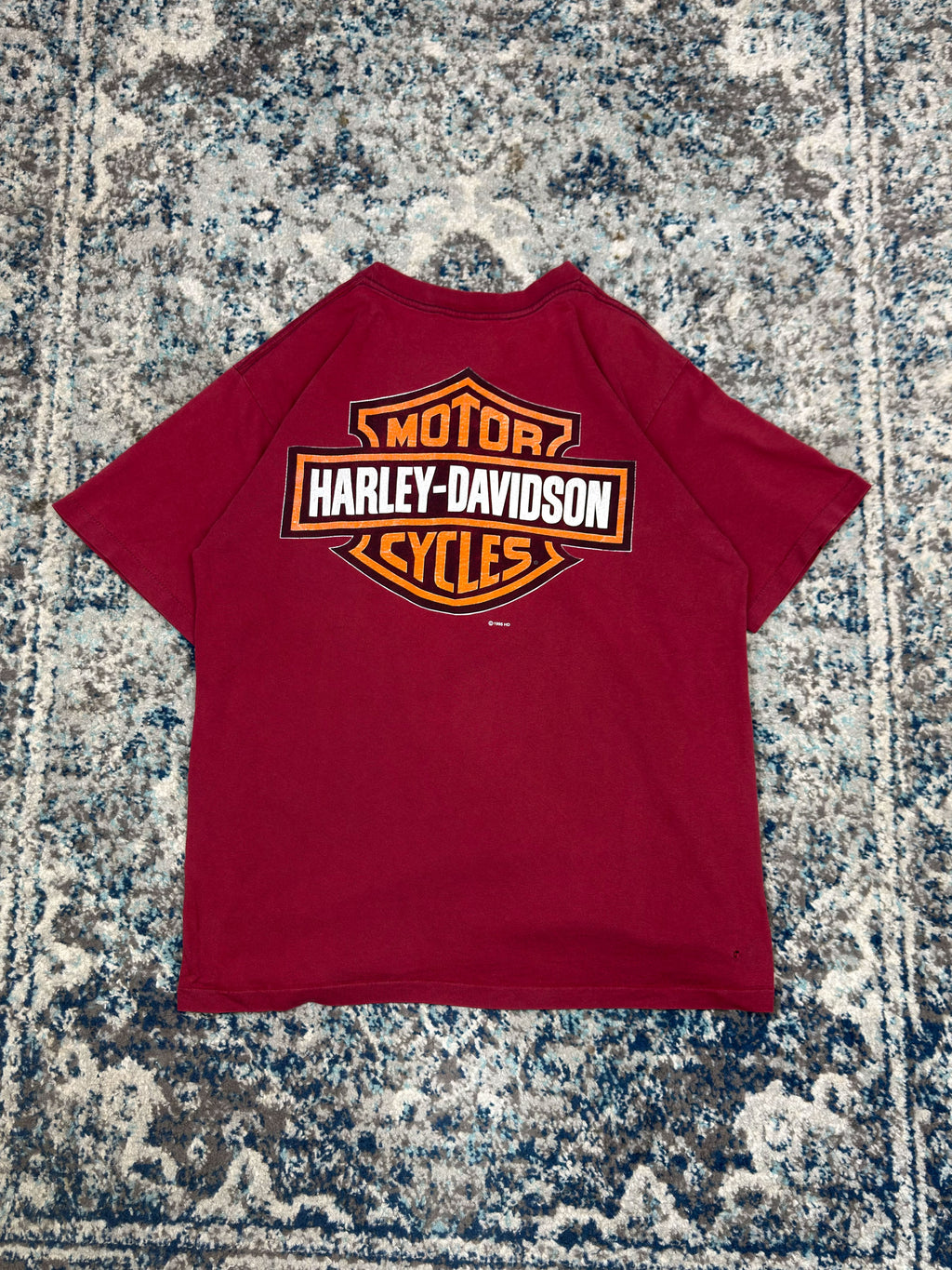 Vintage 1995 Harley Davidson Classic Logo Back Graphic Single Pocket T-Shirt Size Large