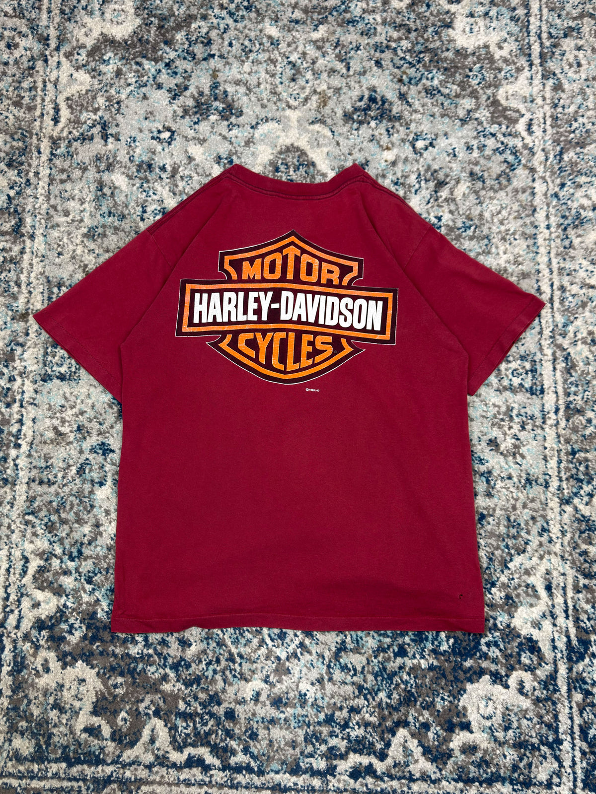 Vintage 1995 Harley Davidson Classic Logo Back Graphic Single Pocket T-Shirt Size Large