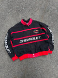 Vintage 90s Chevrolet Racing Embroidered Logo Spellout Racing Jacket Size Medium