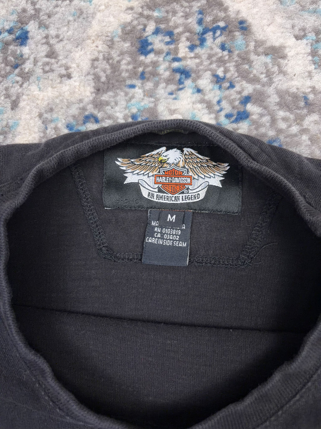 Vintage Harley Davidson Embroidered Classic Logo Long Sleeve Spellout T-Shirt Size Medium