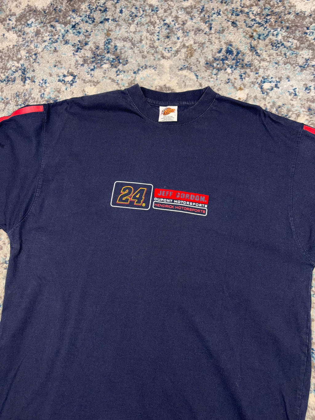 Vintage Jeff Gordon #24 Embroidered Spellout Long Sleeve Graphic T-Shirt Size Large