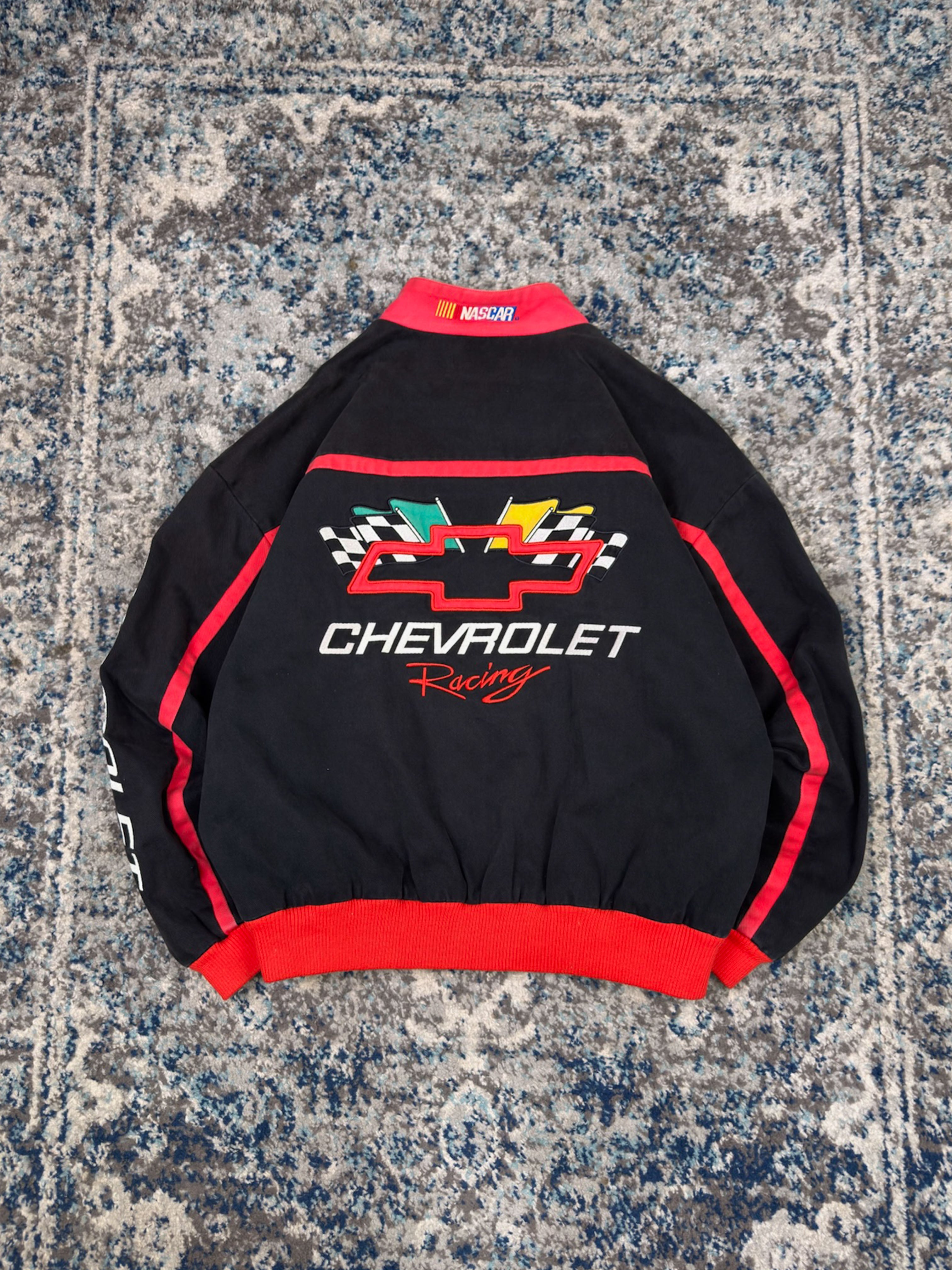 Vintage 90s Chevrolet Racing Embroidered Logo Spellout Racing Jacket Size Medium