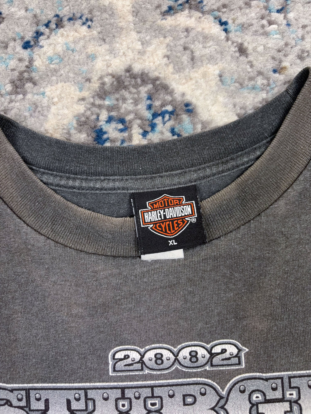 Vintage 2002 Harley Davidson Sturgis 62nd Black Hills Rally Graphic T-Shirt Size XL
