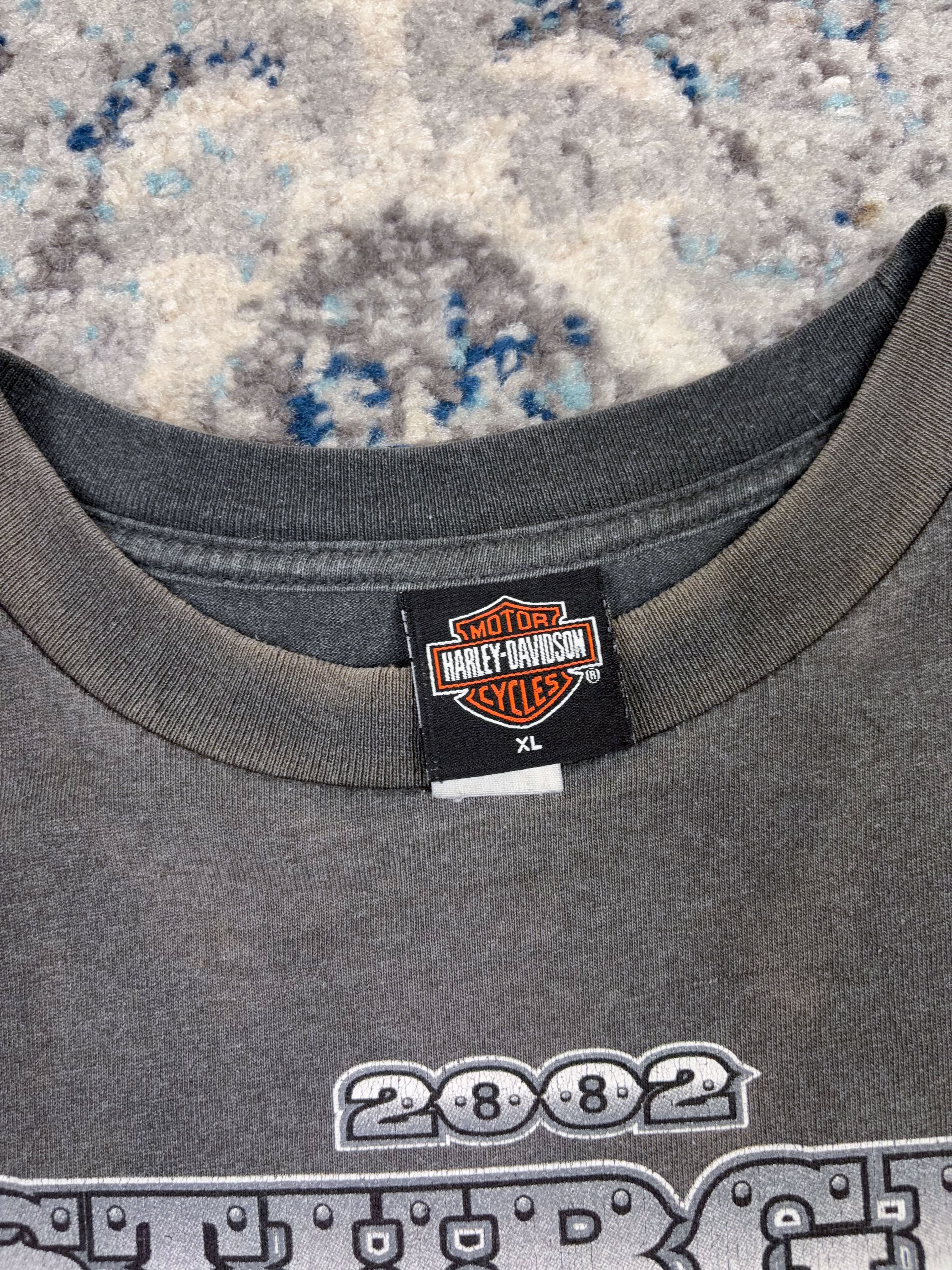Vintage 2002 Harley Davidson Sturgis 62nd Black Hills Rally Graphic T-Shirt Size XL