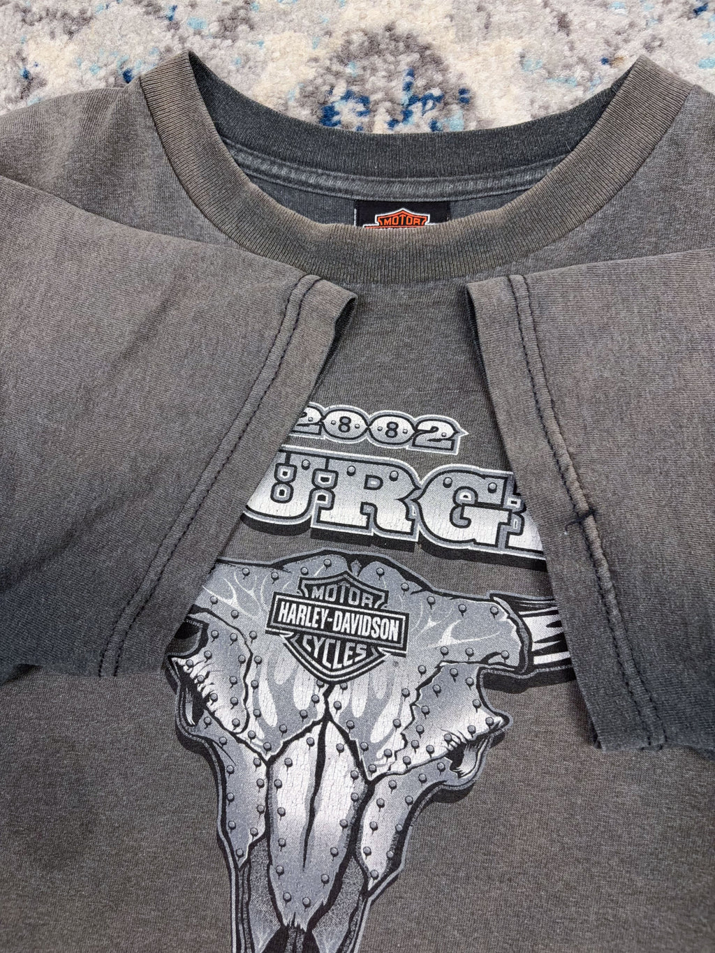 Vintage 2002 Harley Davidson Sturgis 62nd Black Hills Rally Graphic T-Shirt Size XL