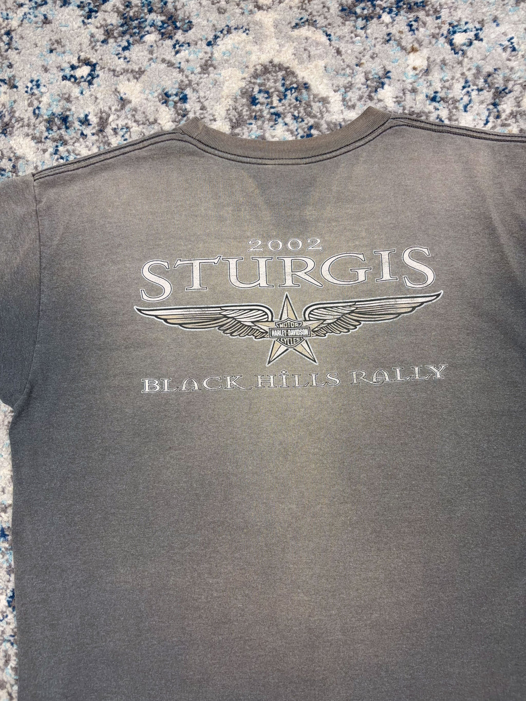Vintage 2002 Harley Davidson Sturgis 62nd Black Hills Rally Graphic T-Shirt Size XL