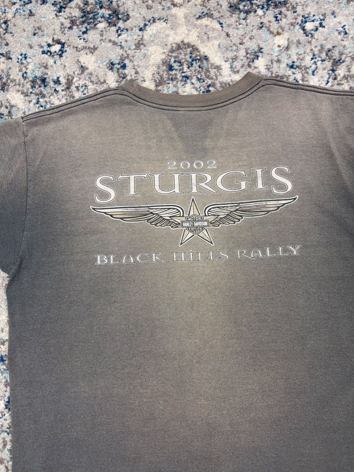 Vintage 2002 Harley Davidson Sturgis 62nd Black Hills Rally Graphic T-Shirt Size XL