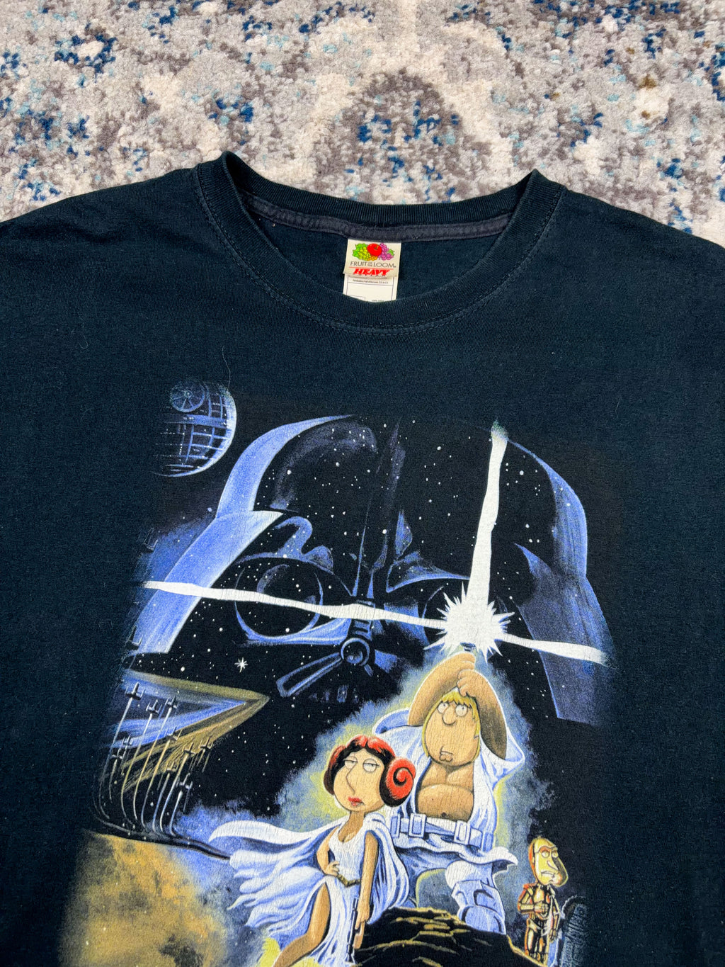 2007 Family Guy Blue Harvest Star Wars Parody Cartoon Promo Graphic T-Shirt Size XL