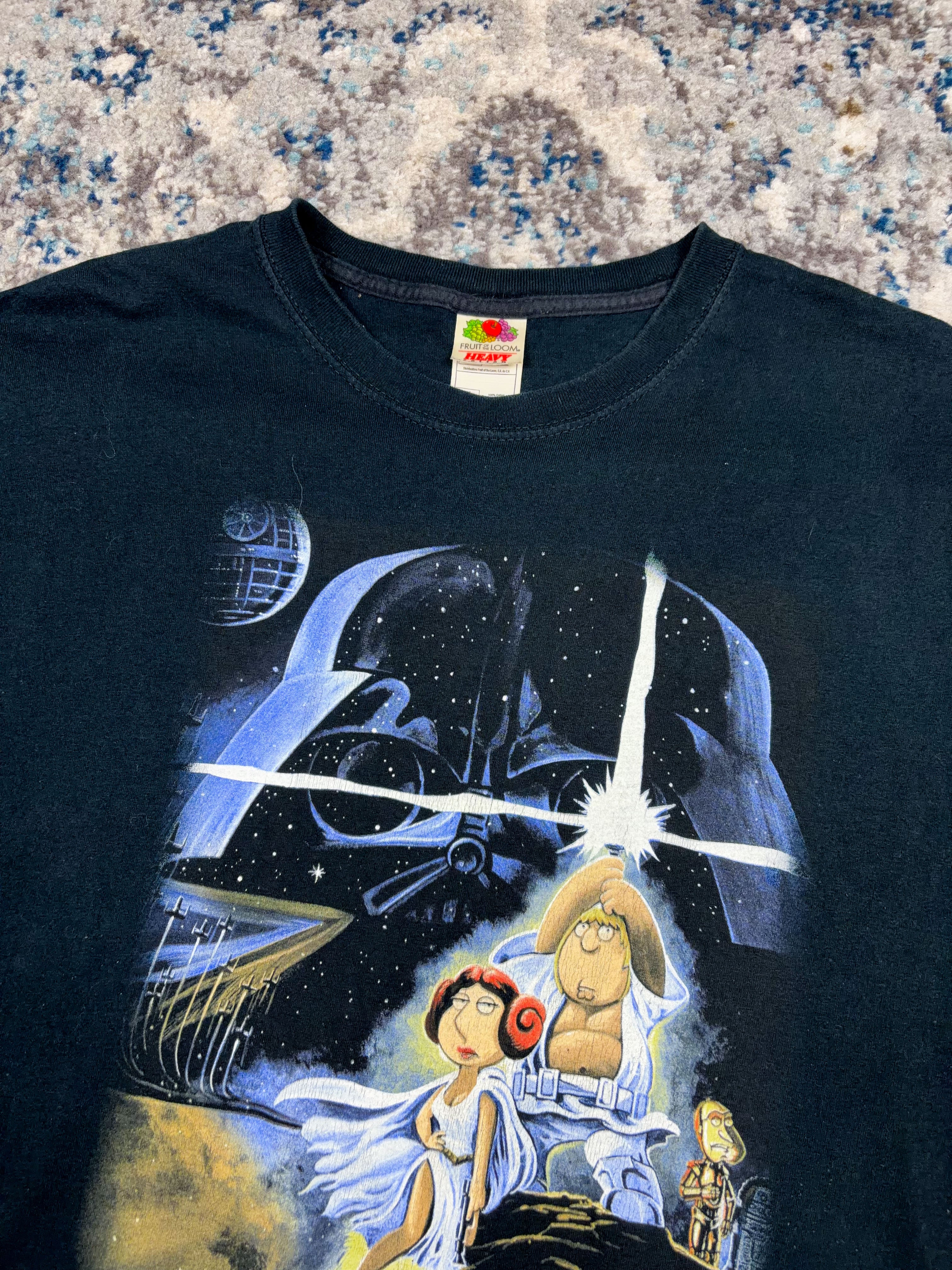 2007 Family Guy Blue Harvest Star Wars Parody Cartoon Promo Graphic T-Shirt Size XL