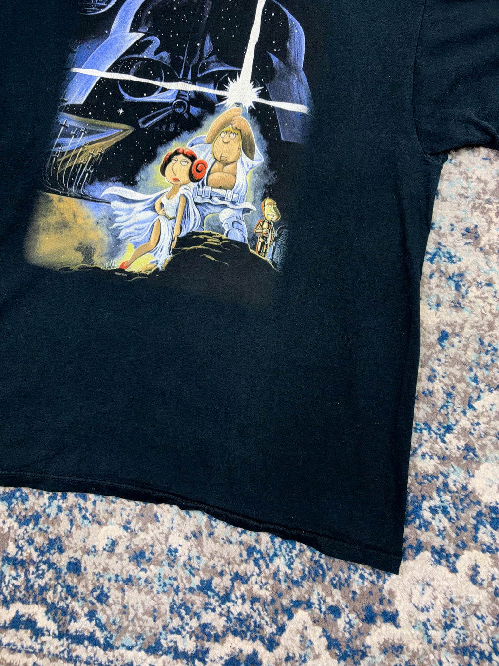 2007 Family Guy Blue Harvest Star Wars Parody Cartoon Promo Graphic T-Shirt Size XL