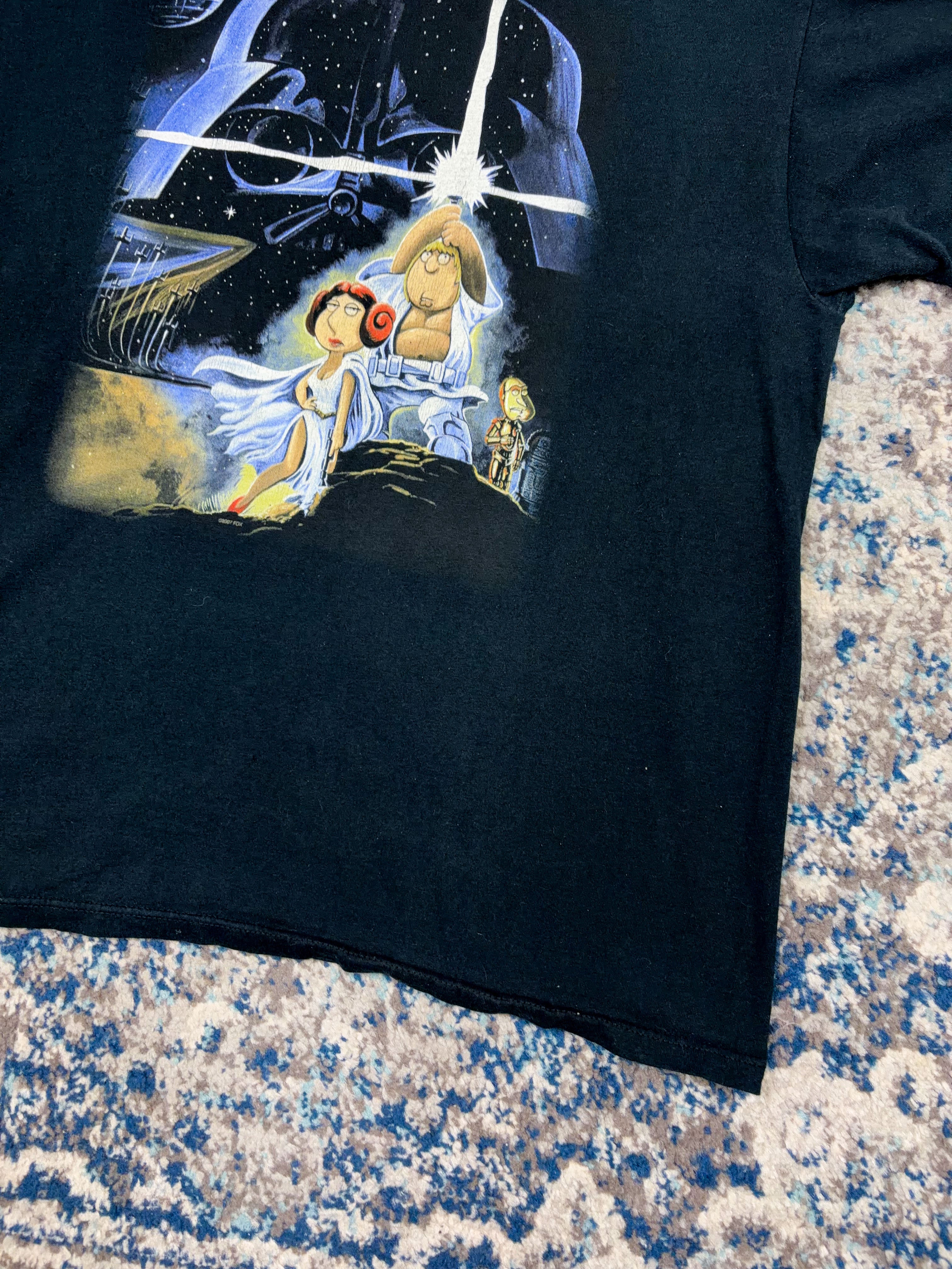 2007 Family Guy Blue Harvest Star Wars Parody Cartoon Promo Graphic T-Shirt Size XL