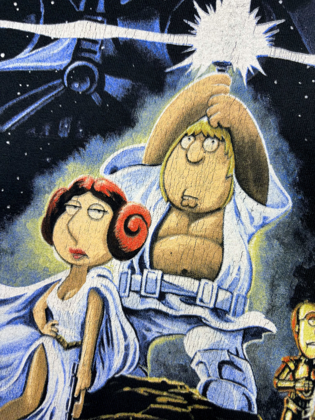 2007 Family Guy Blue Harvest Star Wars Parody Cartoon Promo Graphic T-Shirt Size XL