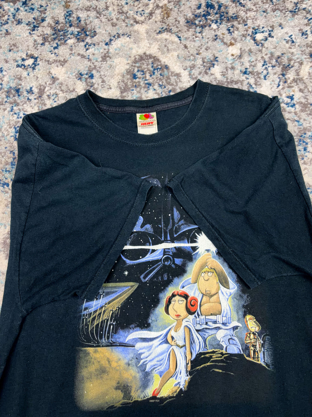 2007 Family Guy Blue Harvest Star Wars Parody Cartoon Promo Graphic T-Shirt Size XL
