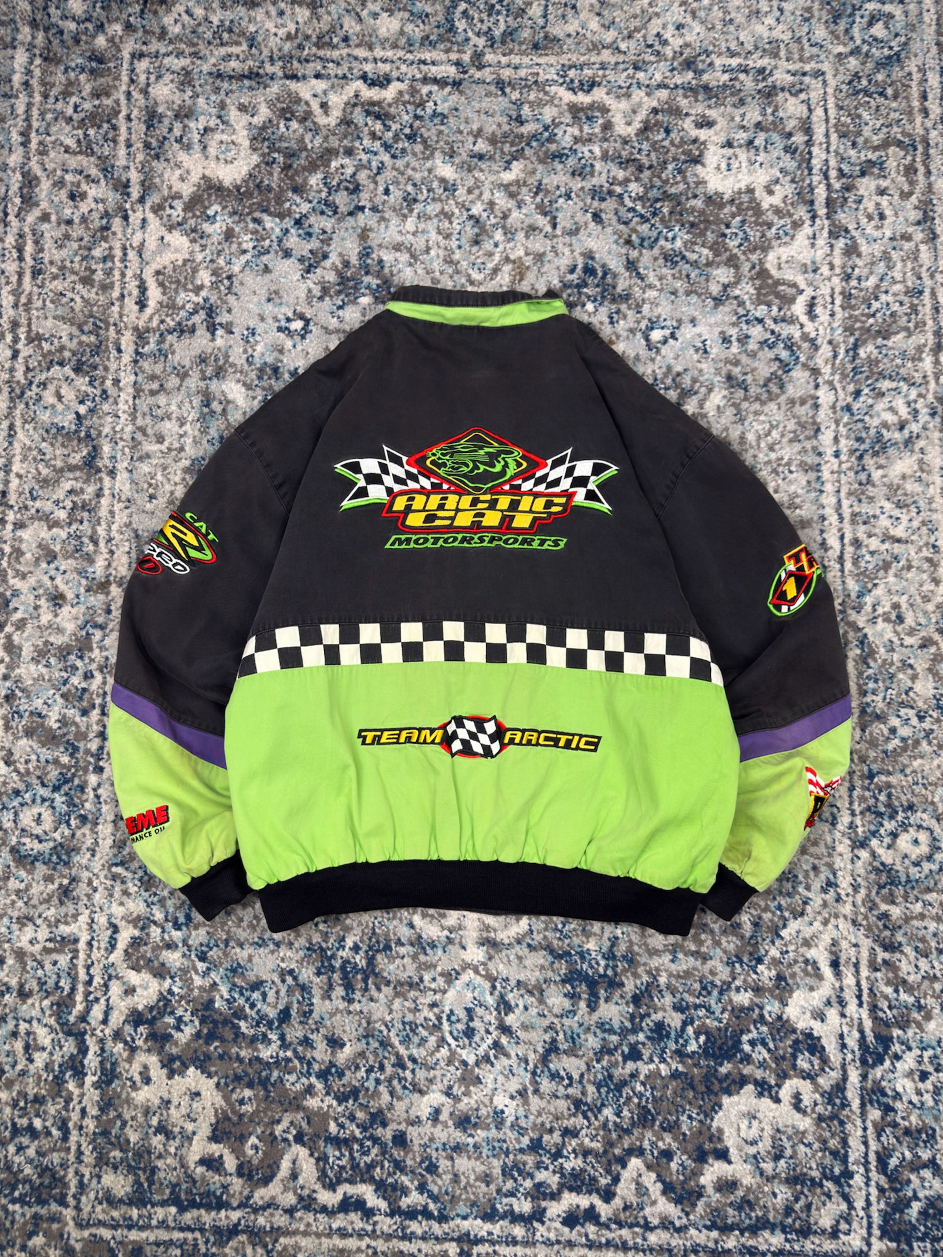 Vintage 80s/90s Team Arctic Cat SND-PRO 440 Embroidered Snowmobile Jacket Size Large