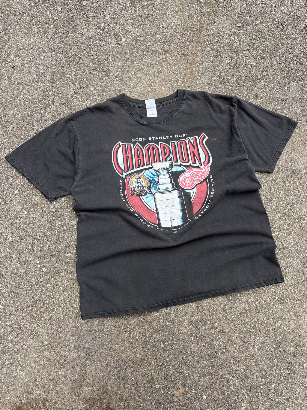 Vintage 2002 Detroit Red Wings NHL Stanley Cup Champions T-Shirt Size XL