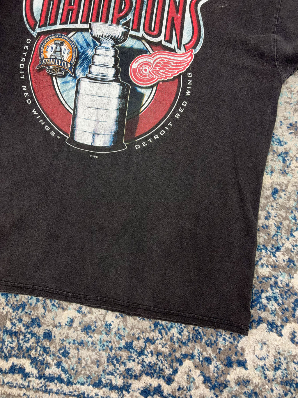 Vintage 2002 Detroit Red Wings NHL Stanley Cup Champions T-Shirt Size XL