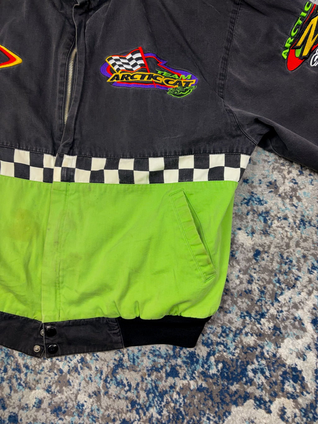 Vintage 80s/90s Team Arctic Cat SND-PRO 440 Embroidered Snowmobile Jacket Size Large