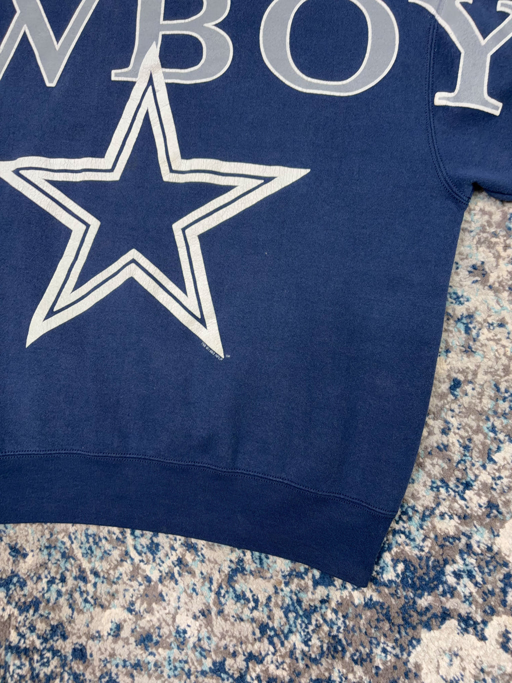 Vintage 1993 Dallas Cowboys NFL Big Spellout Graphic Crewneck Sweatshirt Size XL