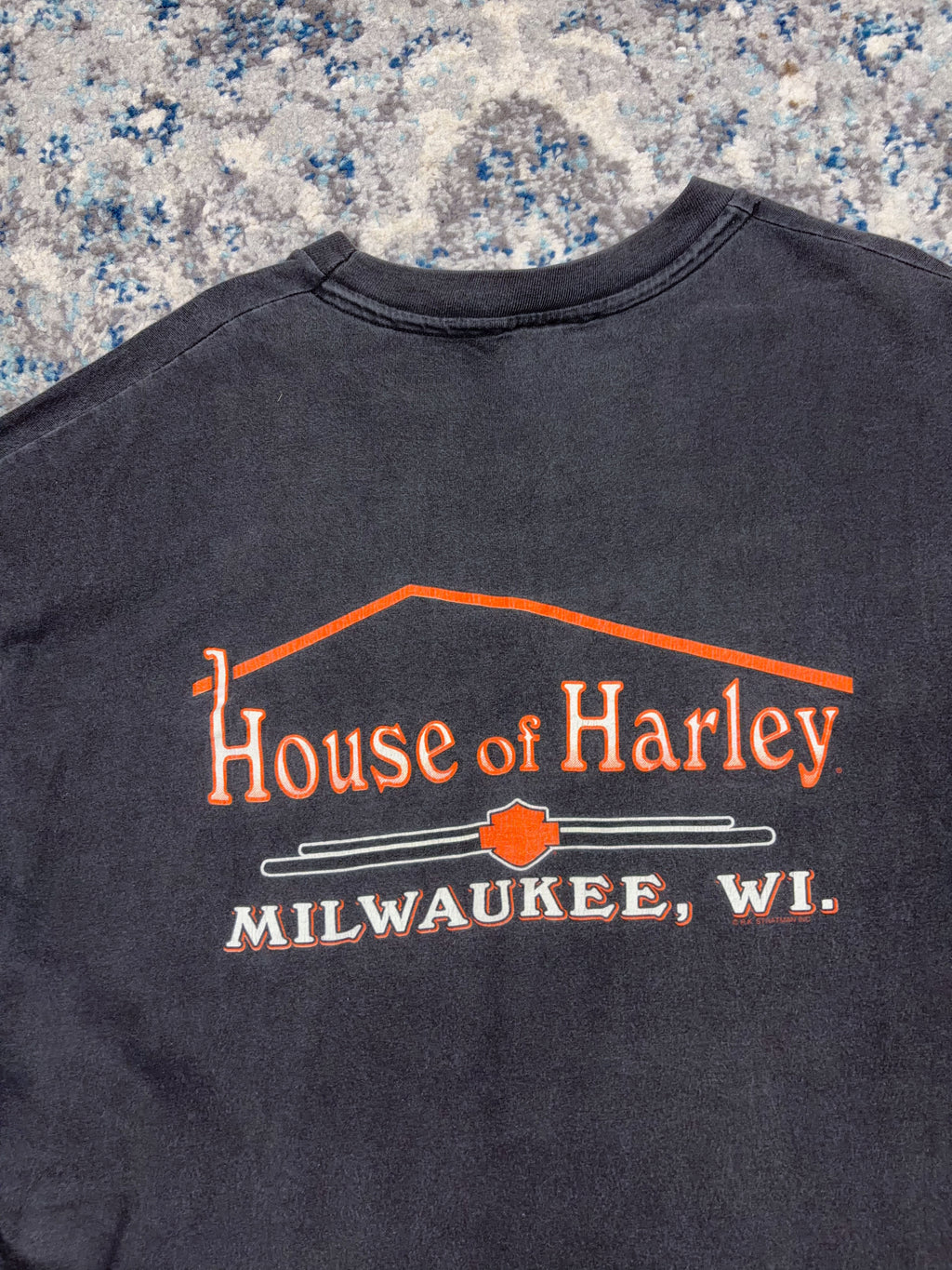Vintage 1995 Harley Davidson Feel The Heat Neon Graphic Cropped T-Shirt Size 2XL