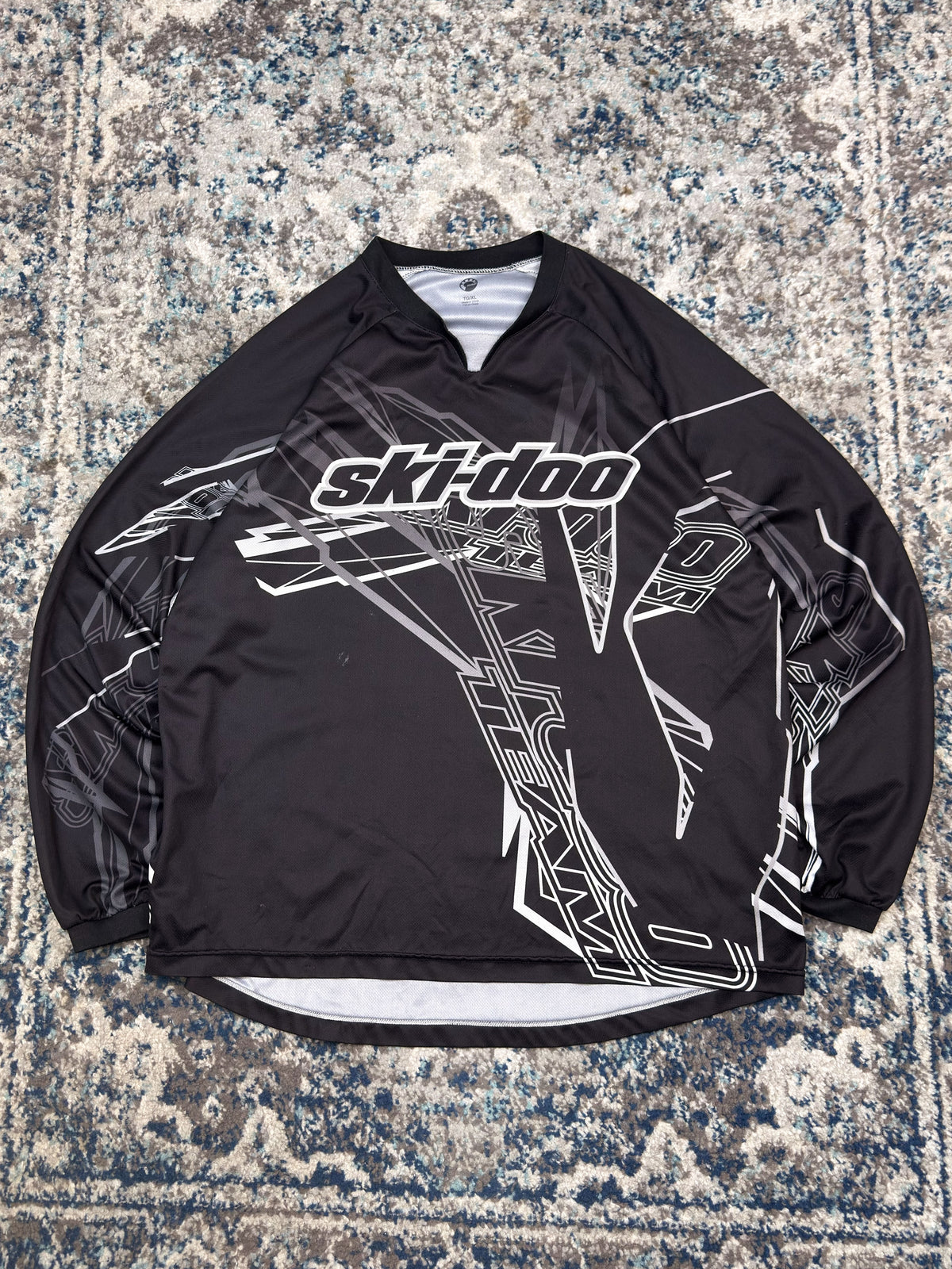 Ski-Doo Racing Team All Over Graphic Long Sleeve Snowmobiling Jersey Size XL
