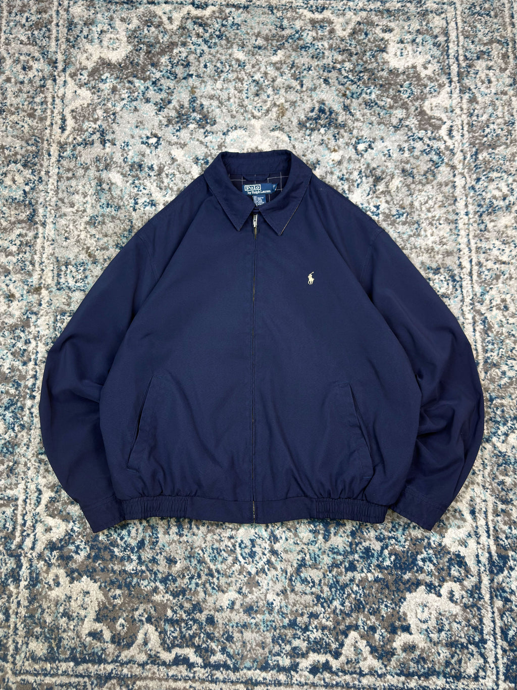 Vintage Polo Ralph Lauren Embroidered Pony Full Zip Harrington Jacket Size Large