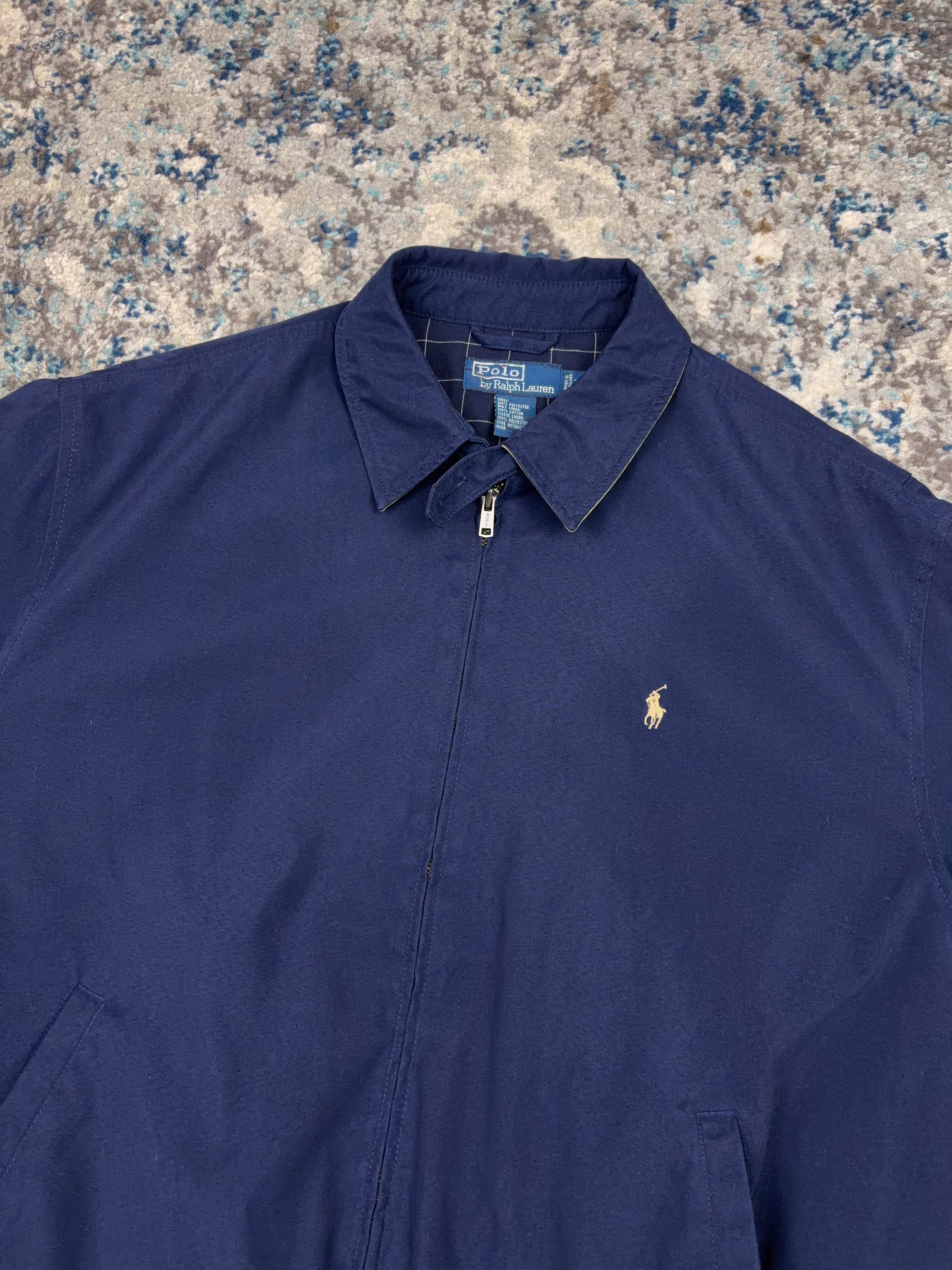 Vintage Polo Ralph Lauren Embroidered Pony Full Zip Harrington Jacket Size Large