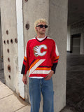 Vintage 90s Calgary Flames NHL CCM Stitched Hockey Jersey Size Large