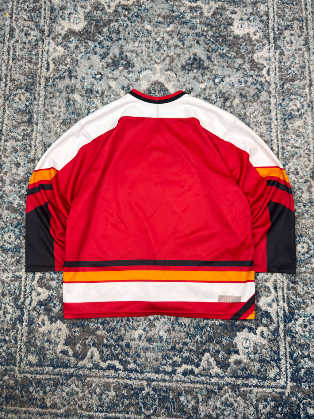 Vintage 90s Calgary Flames NHL CCM Stitched Hockey Jersey Size Large