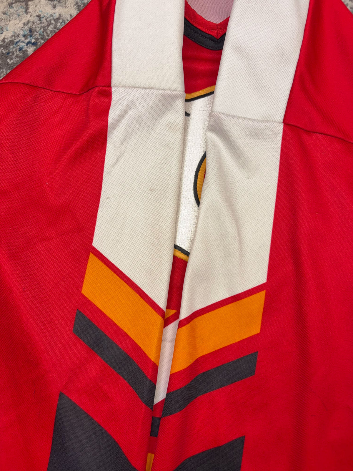 Vintage 90s Calgary Flames NHL CCM Stitched Hockey Jersey Size Large